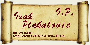 Isak Plakalović vizit kartica